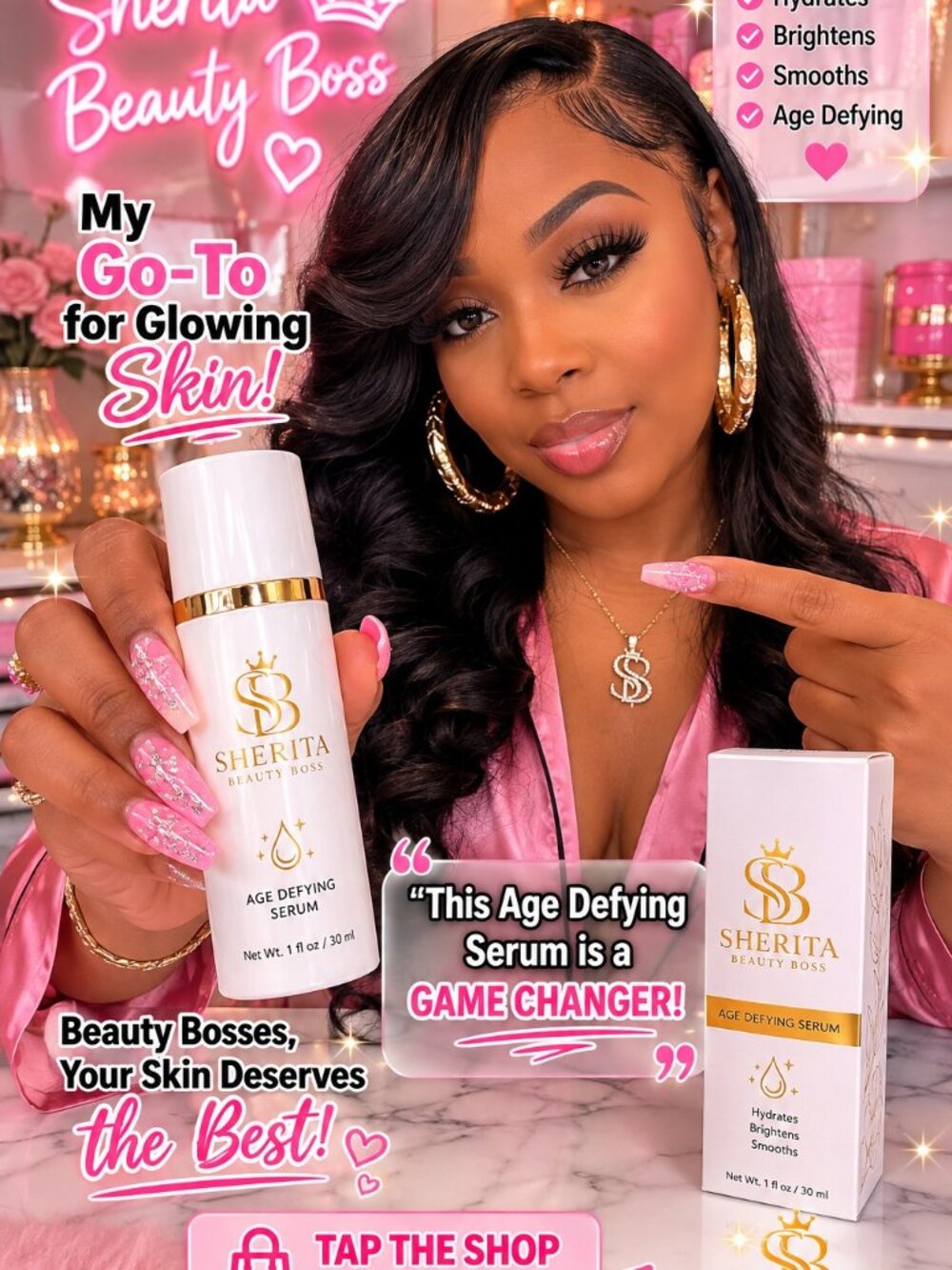 Sherita Beauty Boss Age Defying Serum 1 oz – Hydrating & Brightening